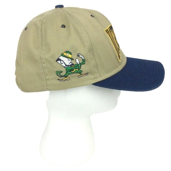 Notre Dame Fighting Irish NCAA Khaki & Blue Snapback Hat Cap - Picture 2 of 6